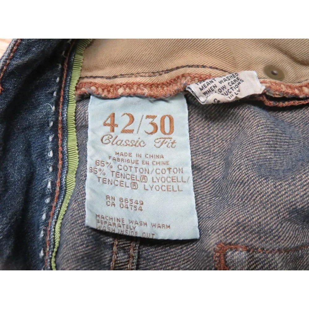 Mens Tommy Bahama Jeans Size 42x30 Cotton Tencel Lyocell Blue Pants Classic 1517